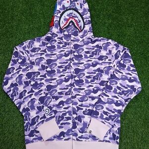 Bape Lavender Camo Shark Hoodie